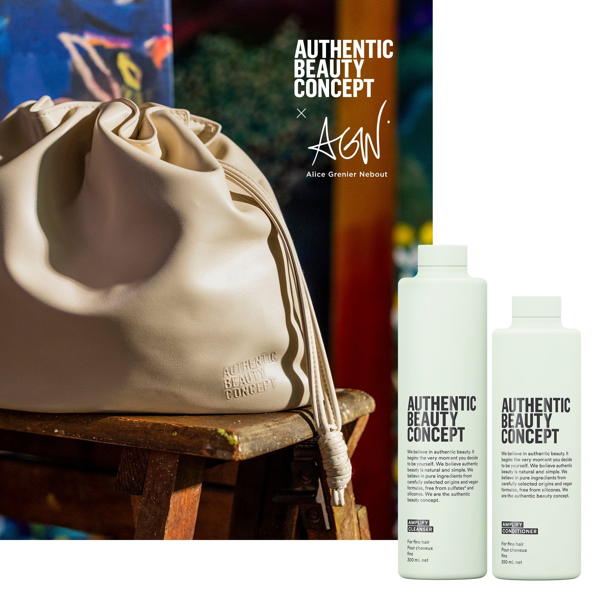 Authentic Beauty Concept Champú AMPLIFY Pack Cleanser + Conditioner + Bolso Roberta Beauty Club Tienda Online Productos de Peluqueria