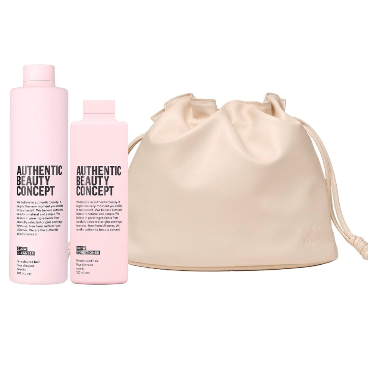 Authentic Beauty Concept Champú GLOW Pack Cleanser + Conditioner + Bolso Roberta Beauty Club Tienda Online Productos de Peluqueria