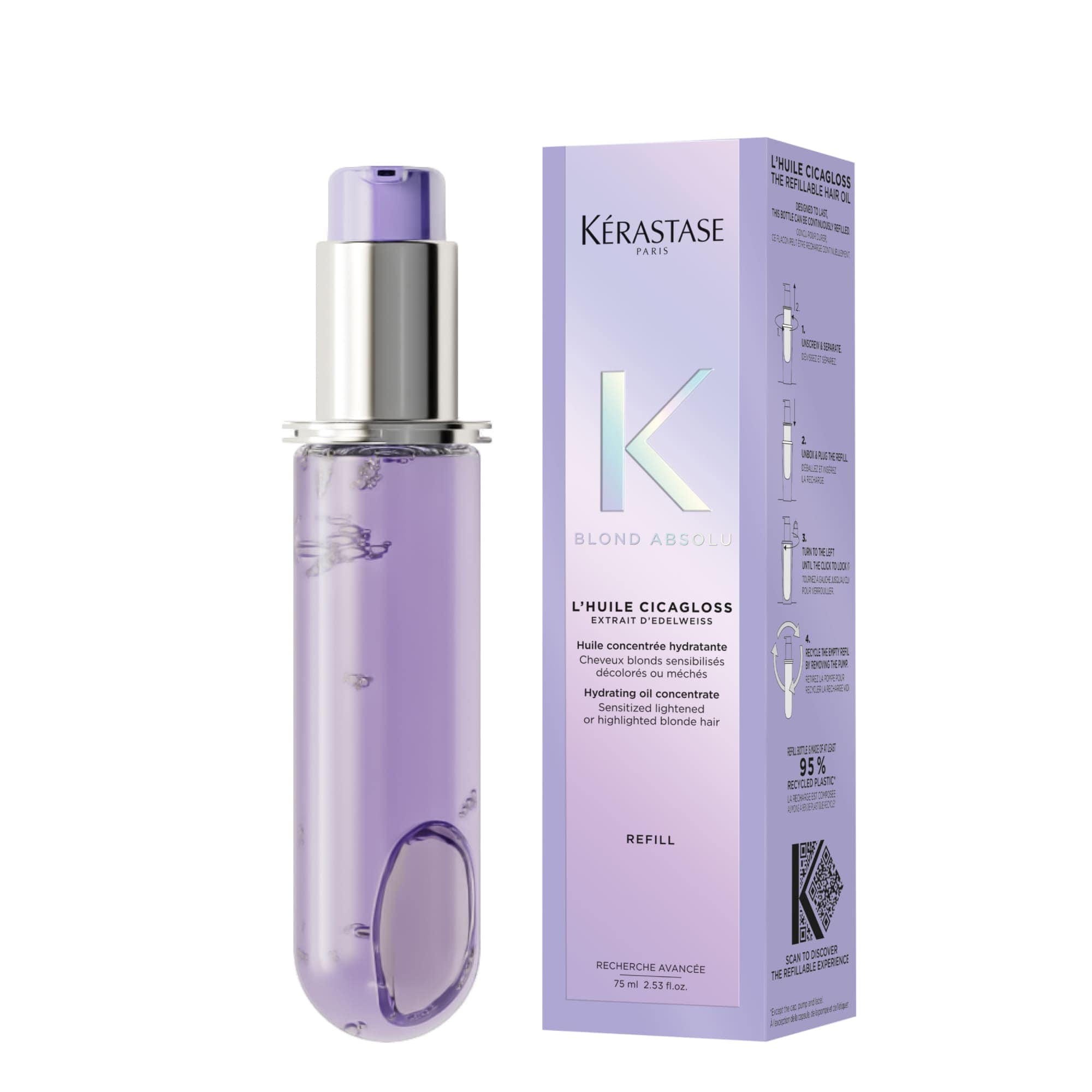 KÉRASTASE Aceite Capilar KERASTASE BLOND ABSOLU Huile Cicagloss Recarga 75ml Roberta Beauty Club Tienda Online Productos de Peluqueria