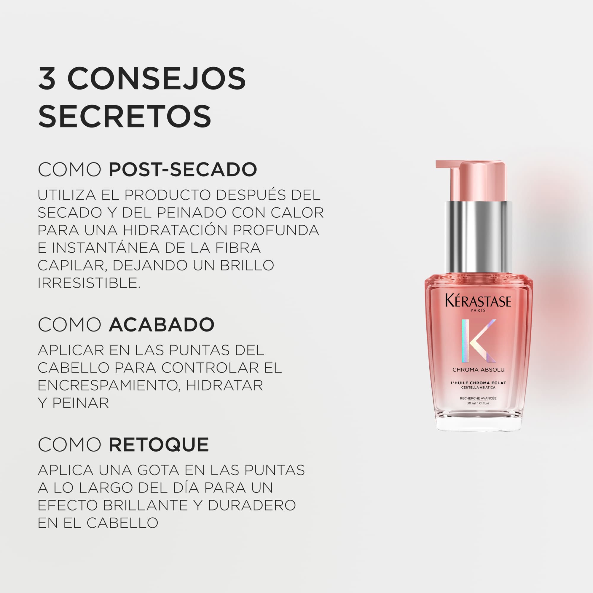 KÉRASTASE Aceite Capilar KERASTASE CHROMA ABSOLU Huile Chroma Eclat 30ml Roberta Beauty Club Tienda Online Productos de Peluqueria