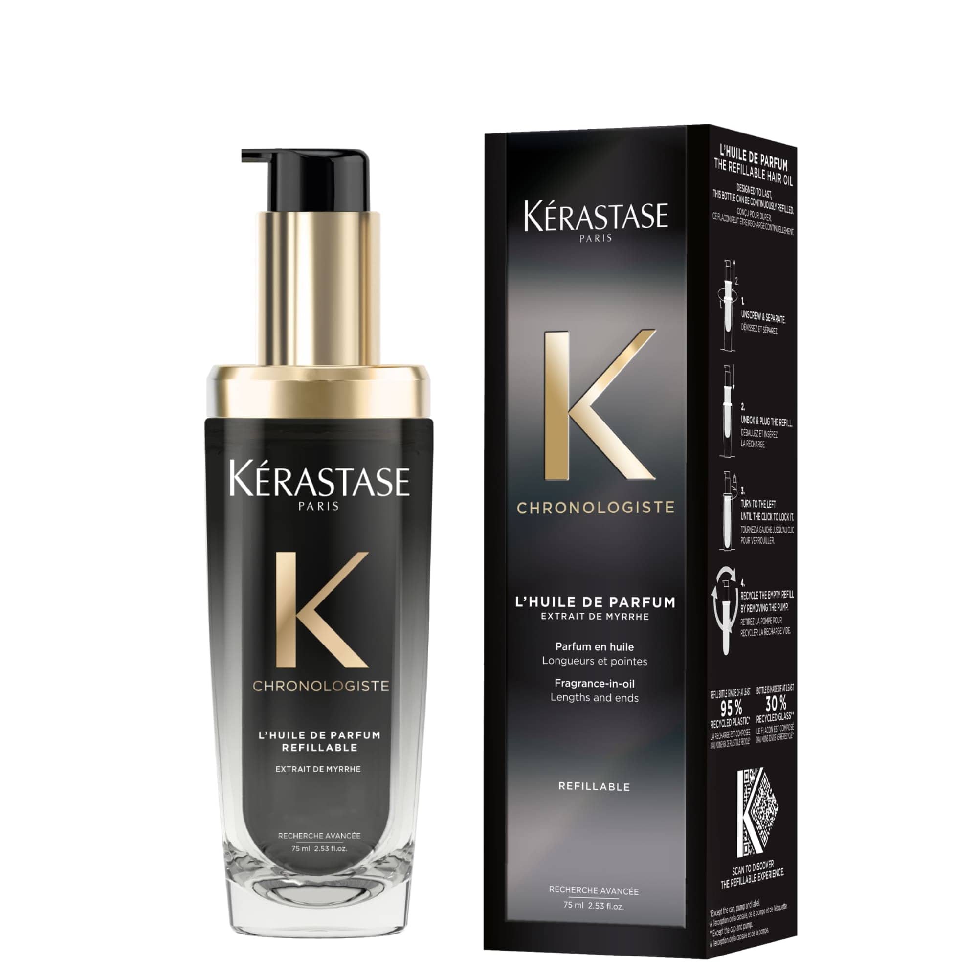 KÉRASTASE Aceite Capilar KERASTASE CHRONOLOGISTE Huile de Parfum Recargable 75ml Roberta Beauty Club Tienda Online Productos de Peluqueria