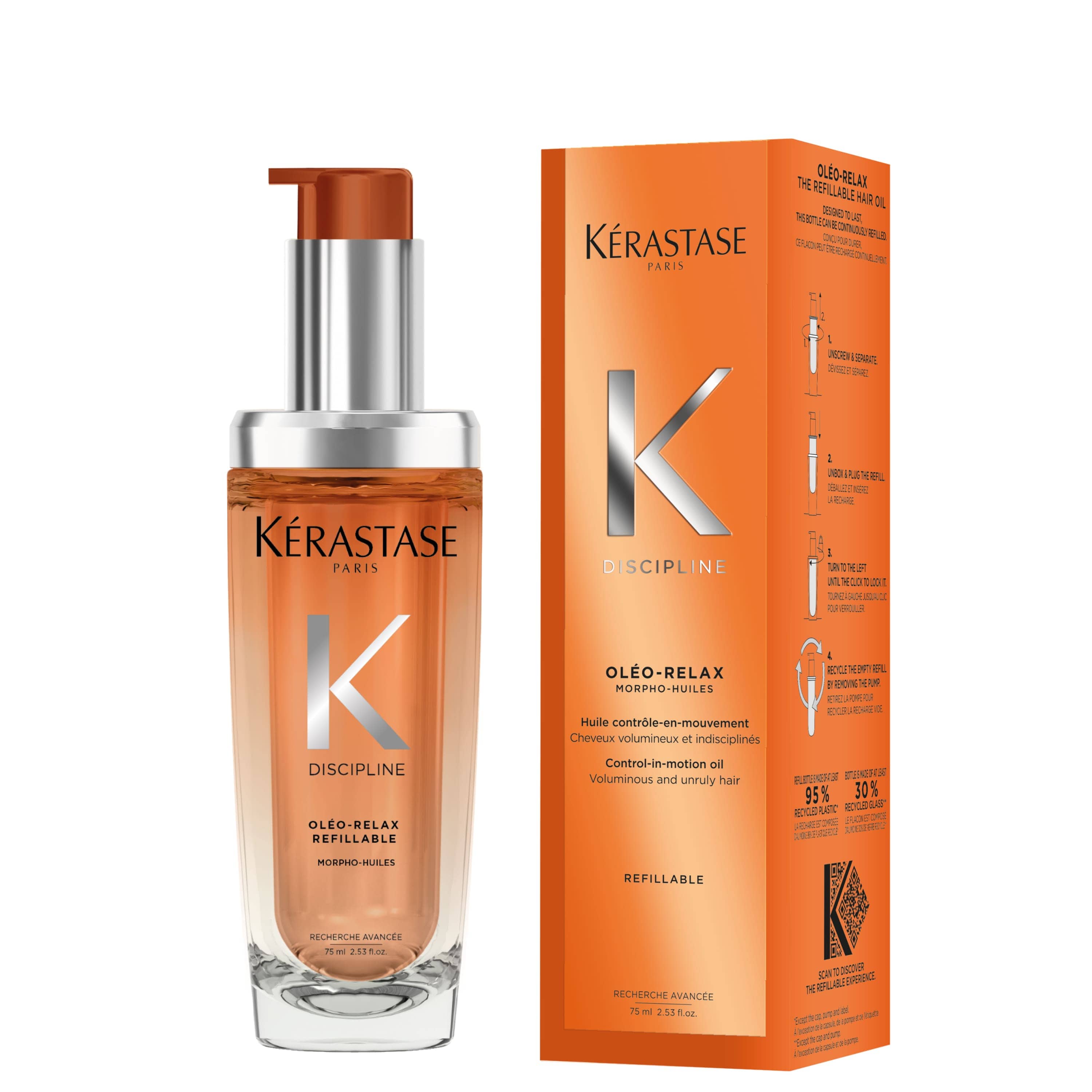 KÉRASTASE Aceite Capilar KERASTASE DISCIPLINE Huile Oleo-Relax Recargable 75ml Roberta Beauty Club Tienda Online Productos de Peluqueria