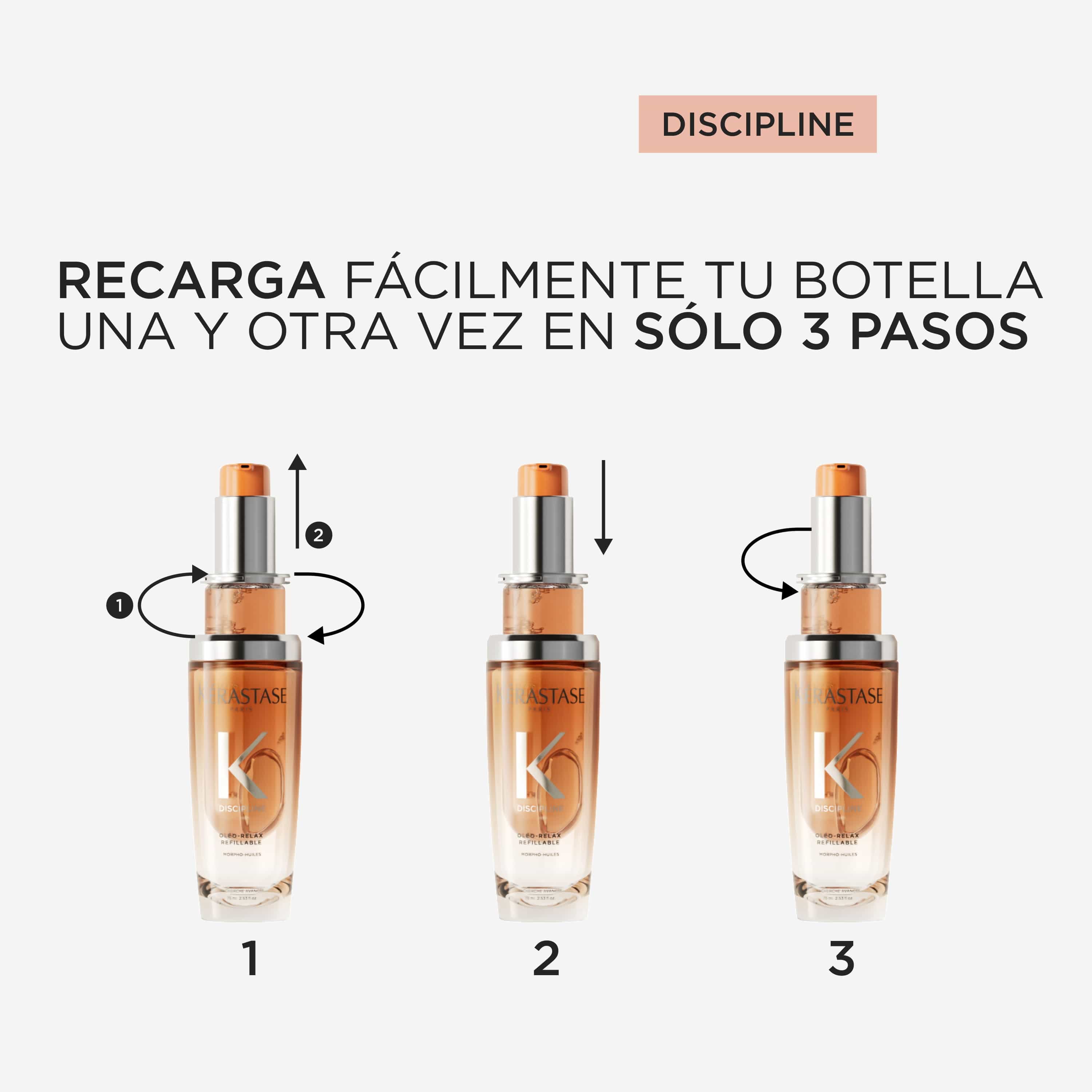 KÉRASTASE Aceite Capilar KERASTASE DISCIPLINE Huile Oleo-Relax Recargable 75ml Roberta Beauty Club Tienda Online Productos de Peluqueria