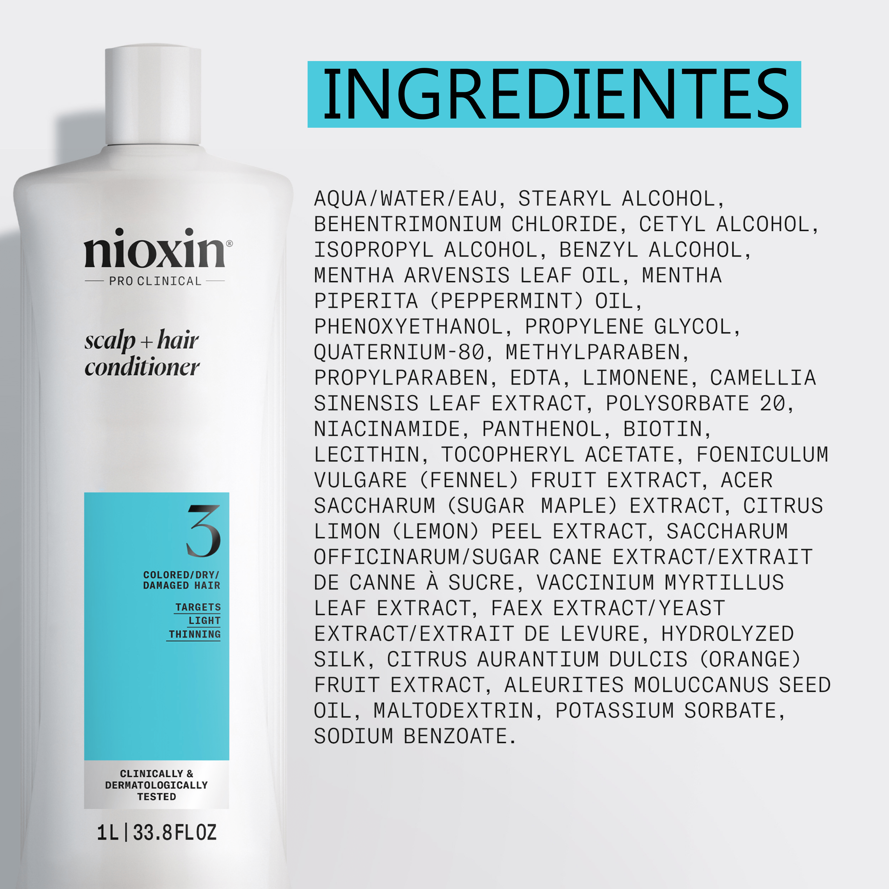 Nioxin Acondicionador SYSTEM 3 SCALP THERAPY Acondicionador Step 2 Cabello Teñido 1000ml Roberta Beauty Club Tienda Online Productos de Peluqueria