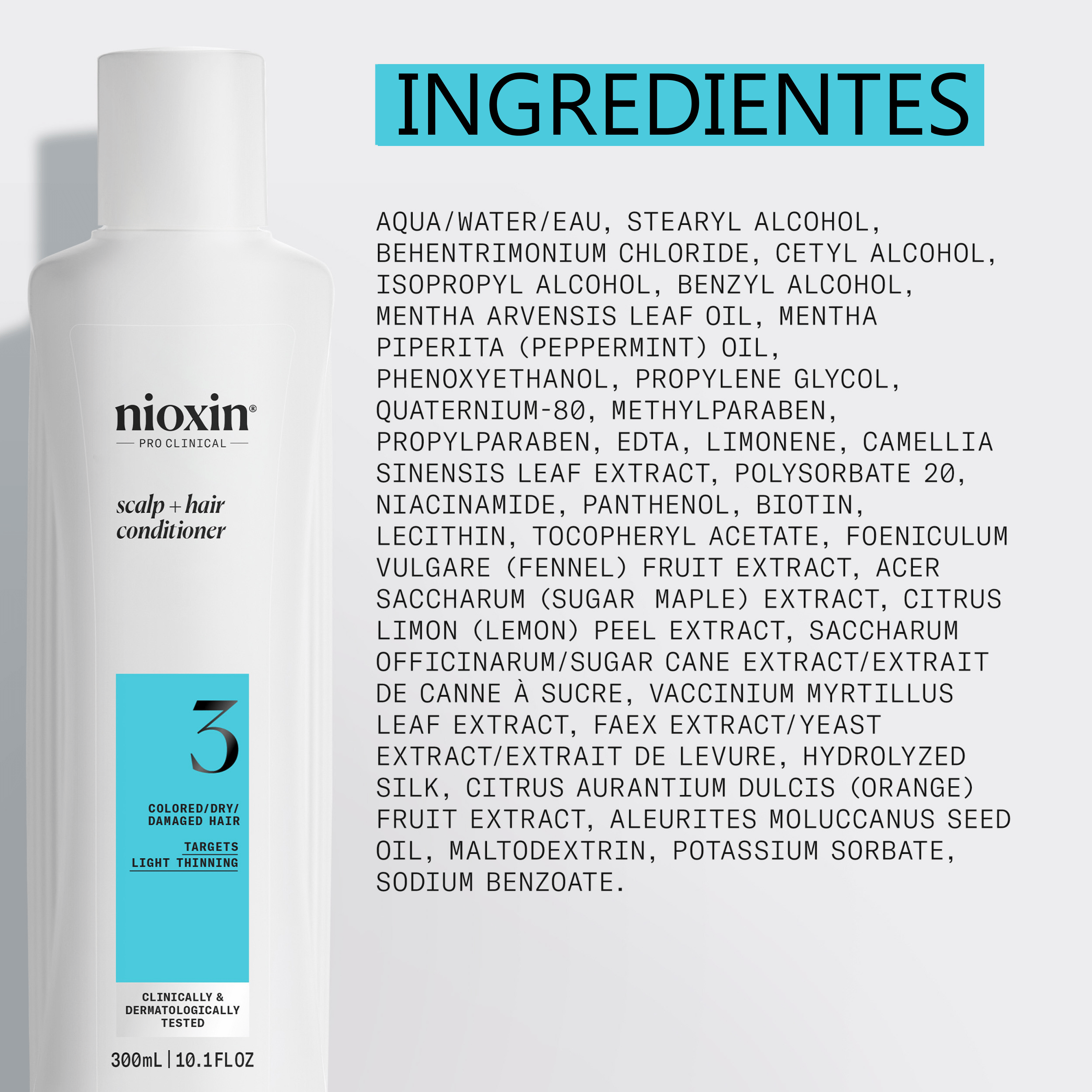 Nioxin Acondicionador SYSTEM 3 SCALP THERAPY Acondicionador Step 2 Cabello Teñido 300ml Roberta Beauty Club Tienda Online Productos de Peluqueria