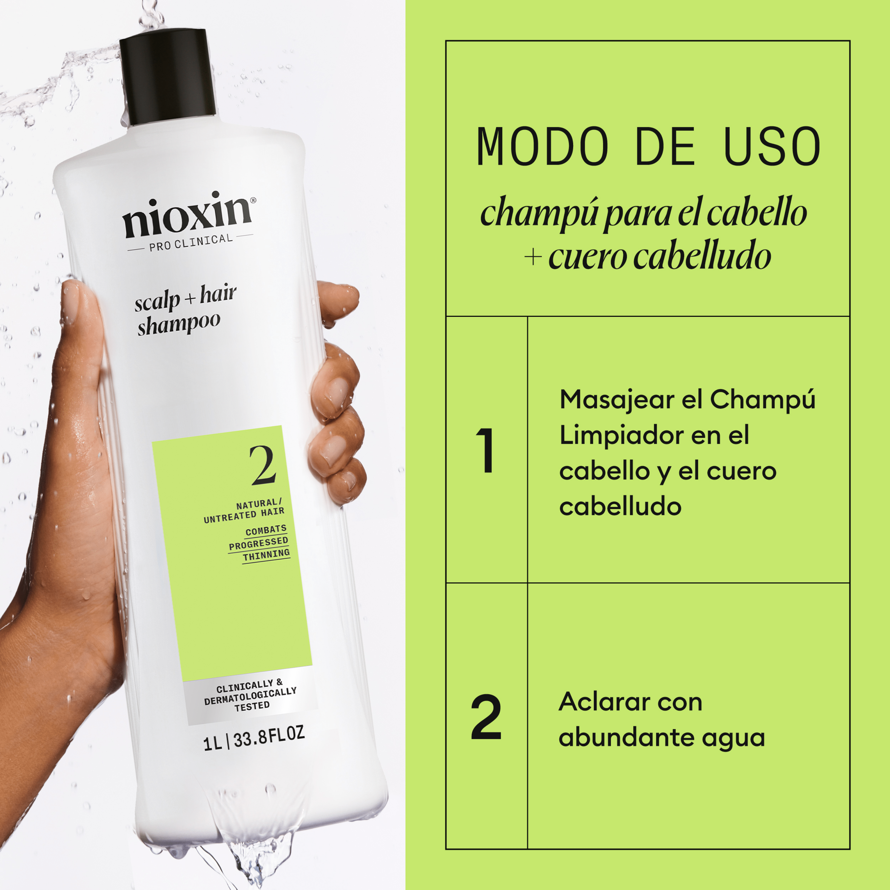 Nioxin Champú SYSTEM 2 CLEANSER Champú Step 1 Cabello Natural 1000ml Roberta Beauty Club Tienda Online Productos de Peluqueria