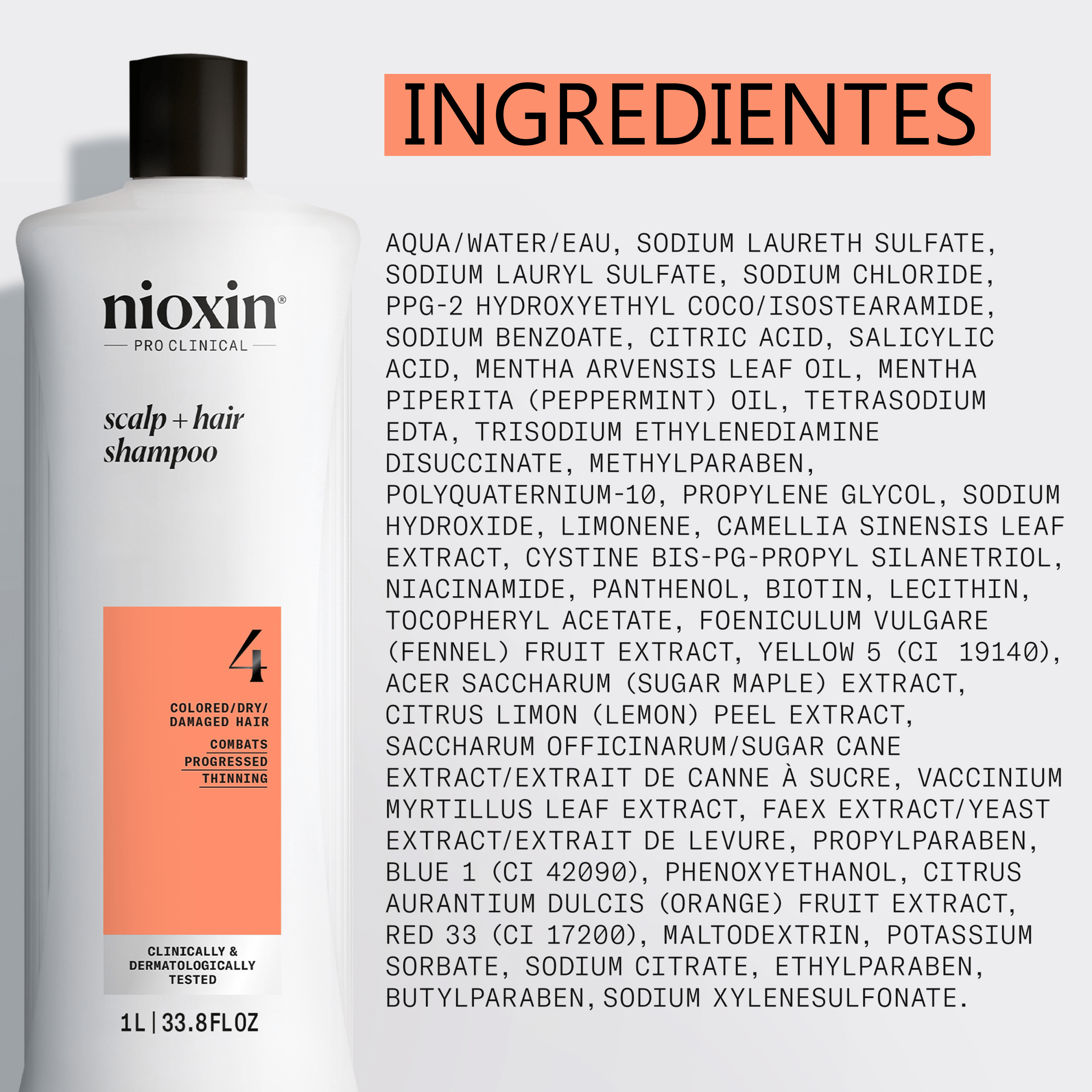 Nioxin Champú SYSTEM 4 CLEANSER Champú Step 1 Cabello Teñido 1000ml Roberta Beauty Club Tienda Online Productos de Peluqueria