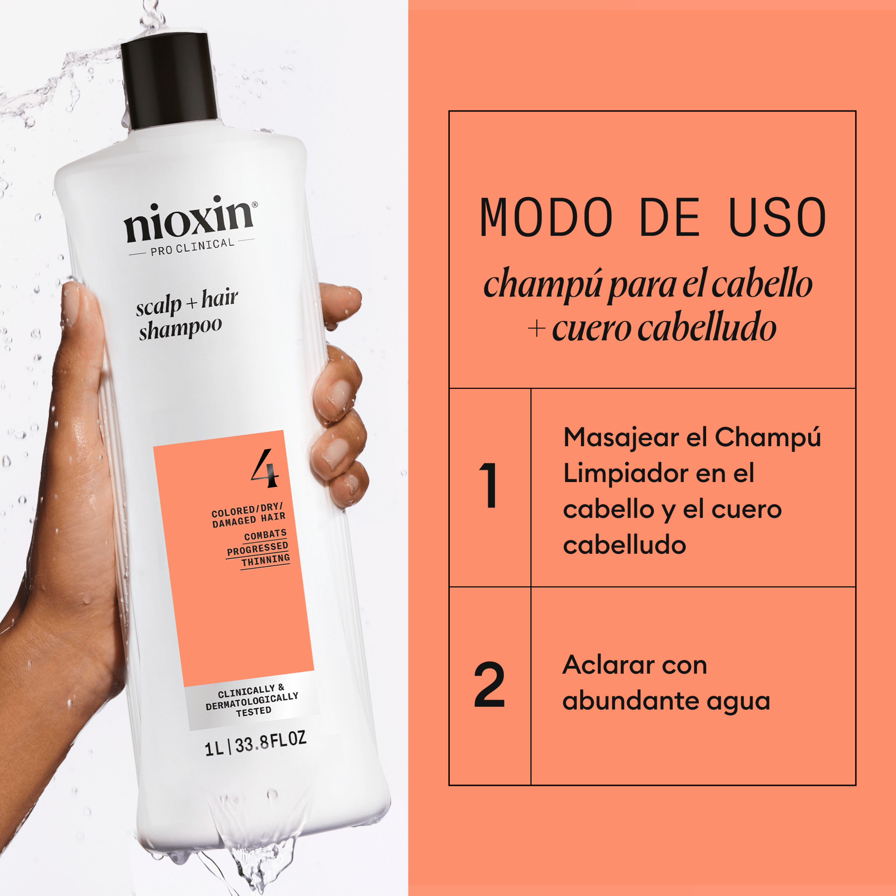 Nioxin Champú SYSTEM 4 CLEANSER Champú Step 1 Cabello Teñido 1000ml Roberta Beauty Club Tienda Online Productos de Peluqueria