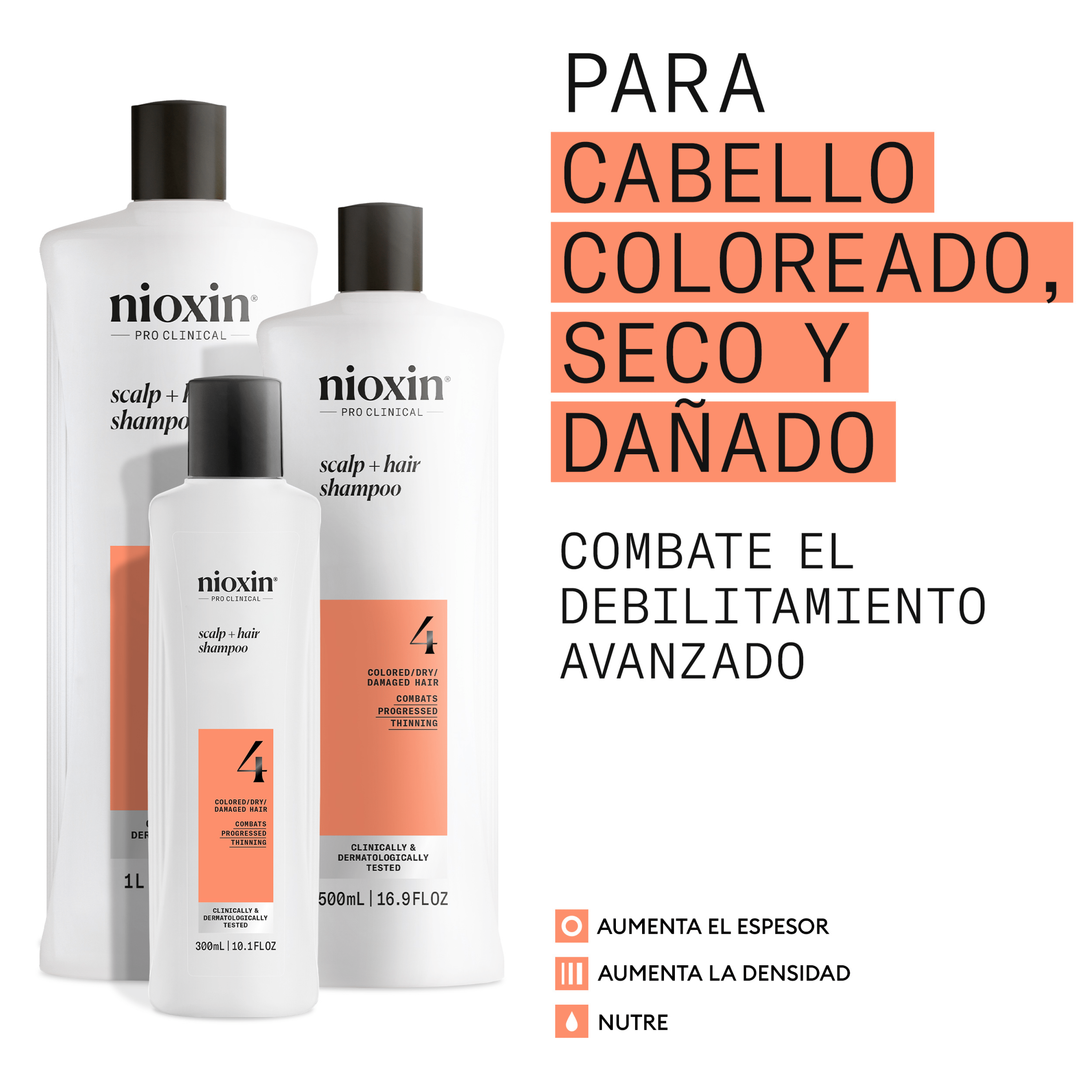 Nioxin Champú SYSTEM 4 CLEANSER Champú Step 1 Cabello Teñido 1000ml Roberta Beauty Club Tienda Online Productos de Peluqueria