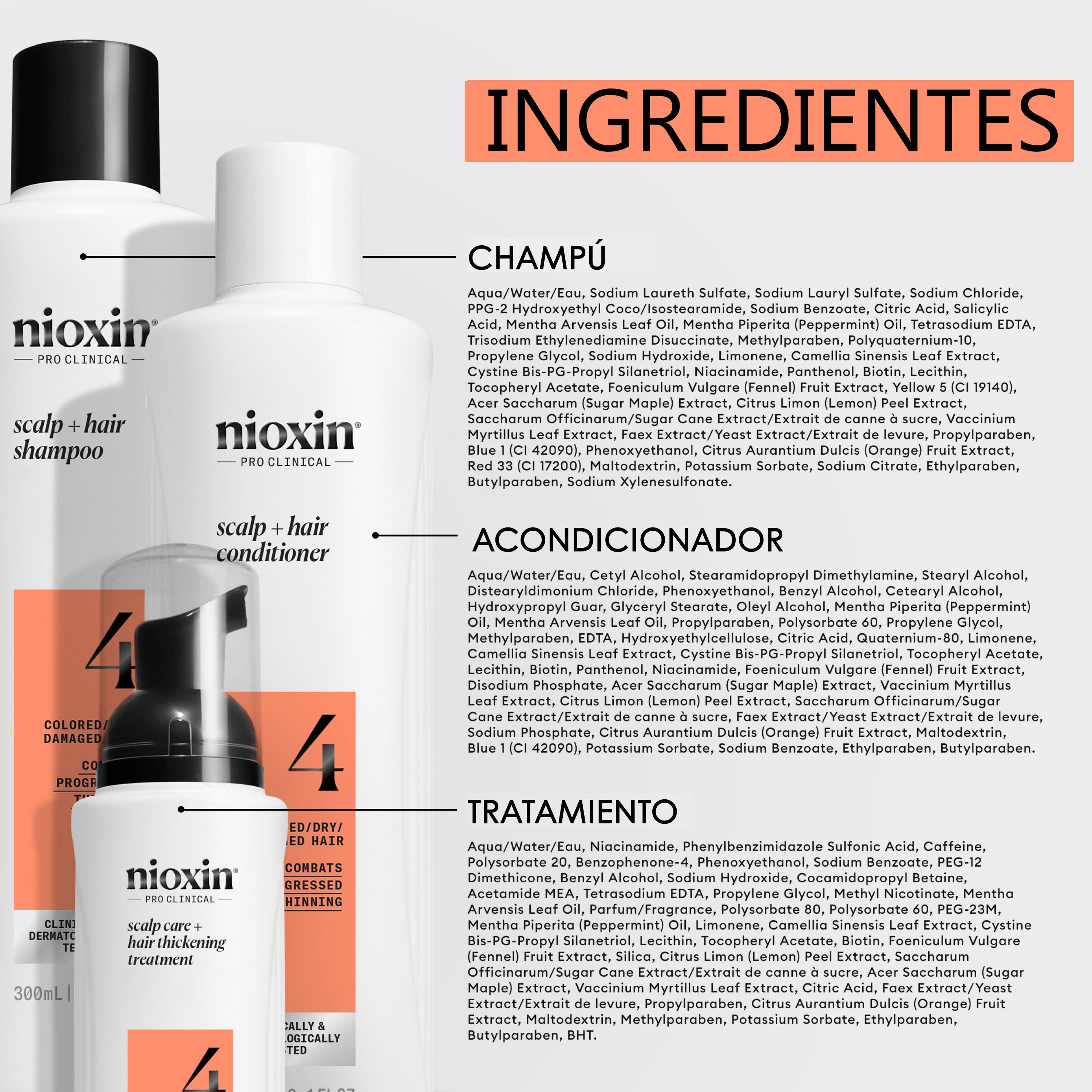 Nioxin Tratamiento SYSTEM 4 Kit Champú 300ml + Acondicionador 300ml +Tratamiento 100ml Roberta Beauty Club Tienda Online Productos de Peluqueria