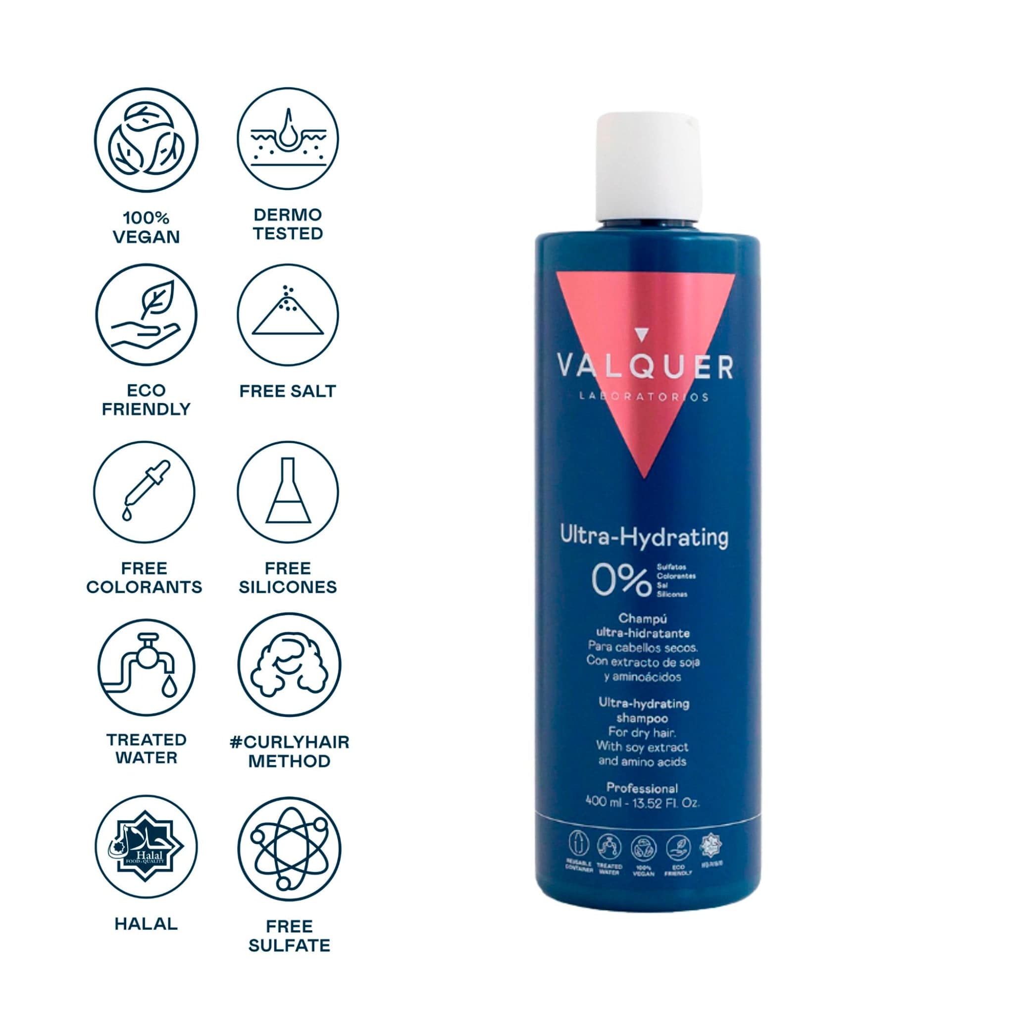 Valquer Champù VALQUER CHAMPU ULTRAHIDRATANTE, CABELLOS SECOS 400 ML Roberta Beauty Club Tienda Online Productos de Peluqueria