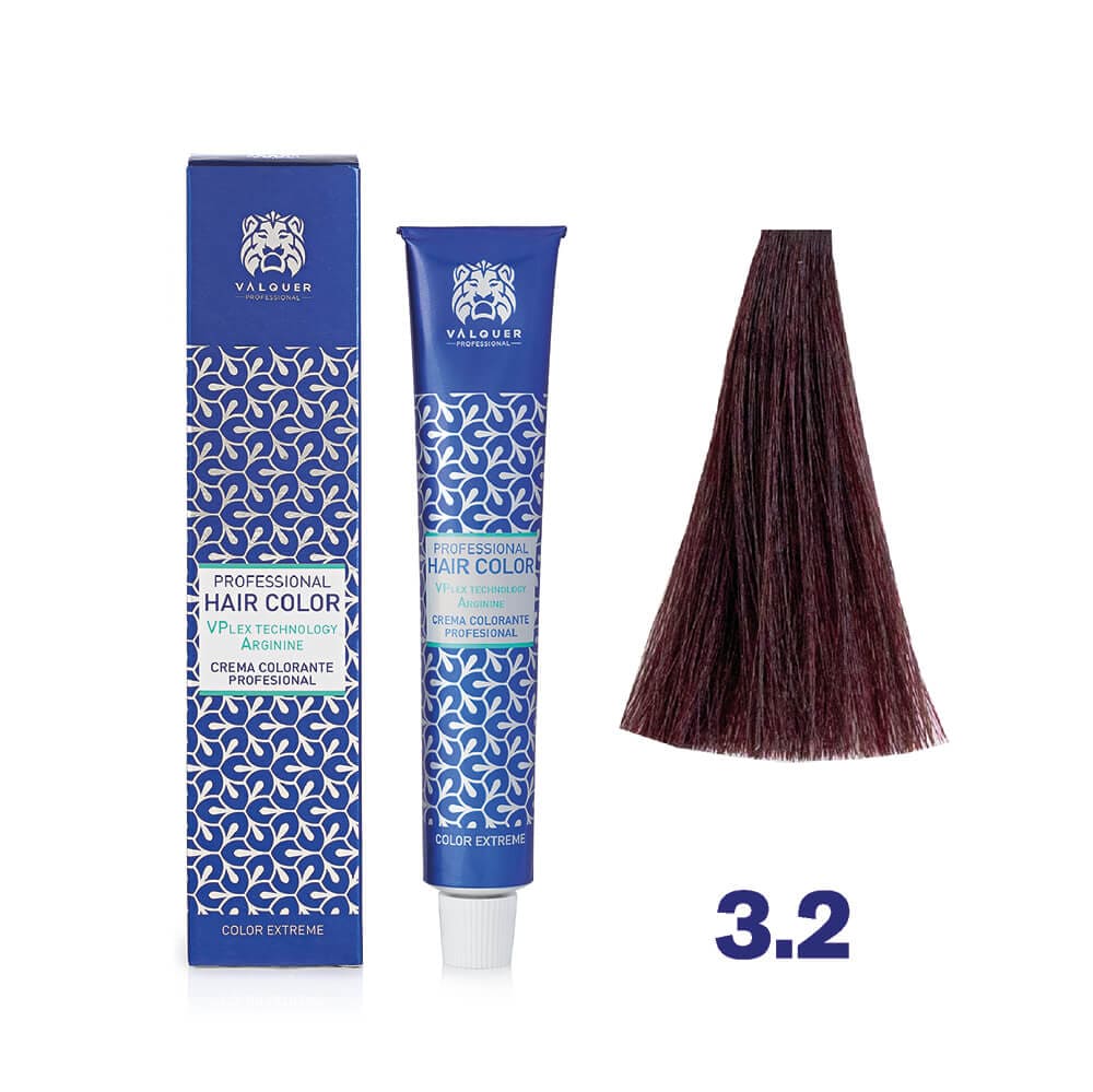 Valquer Tinte VALQUER 3.2 CASTAÑO OSCURO VIOLETA CREMA COLORANTE 60 ML Roberta Beauty Club Tienda Online Productos de Peluqueria